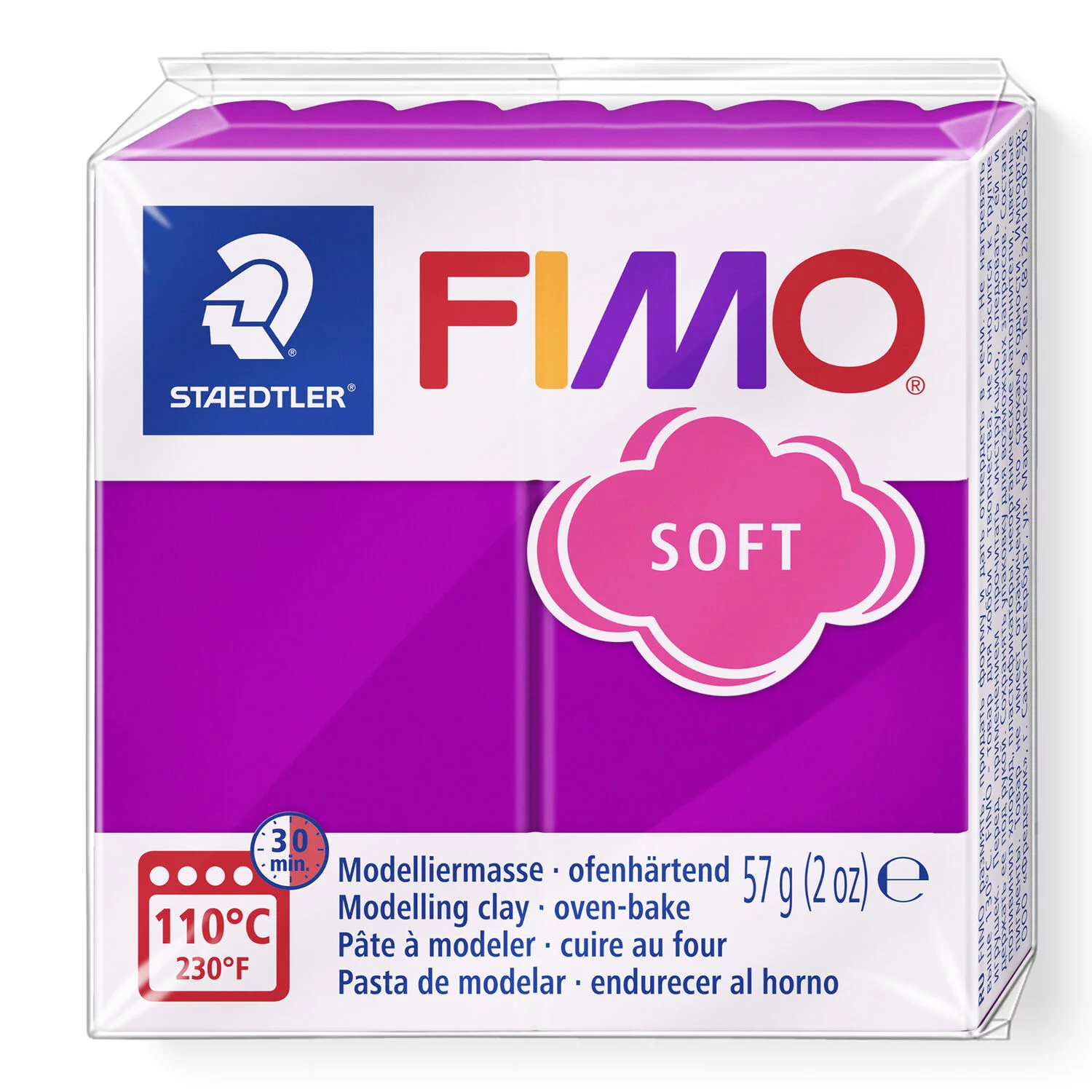 STAEDTLER 8020-61 - Fimo soft ofenhärtende Modelliermasse, 57g, purpurviolett