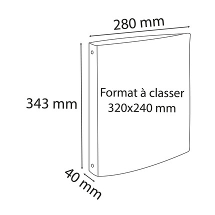 EXACOMPTA Ringbuch aus festem Karton 2,5mm PVC kaschiert, 4 Ringe 30mm, Rücken 40mm, 34,3x28cm für DIN A4 - Farben sortiert