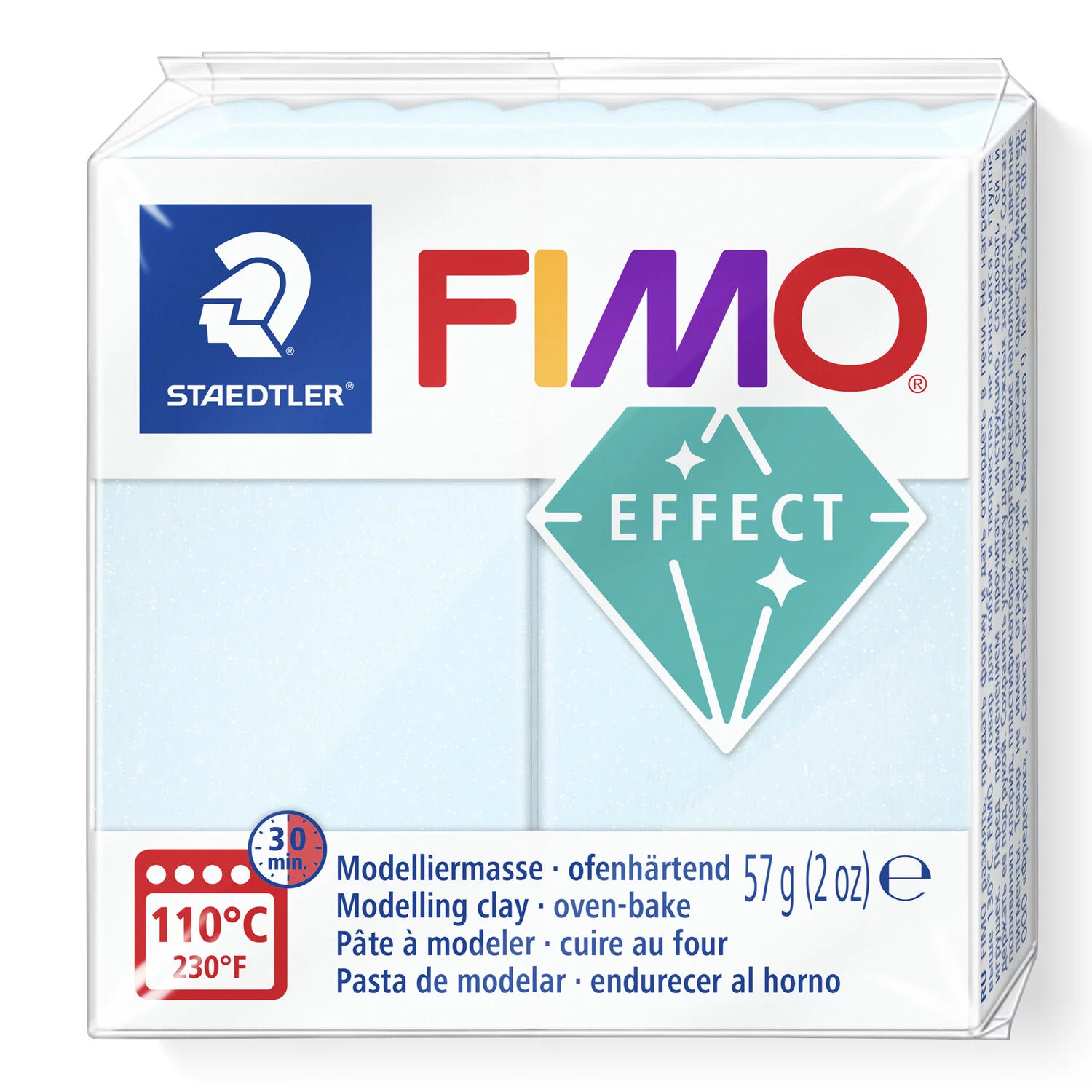 STAEDTLER 8020-306 - Fimo effect Edelstein ofenhärtende Modelliermasse, 57g, eiskristallblau