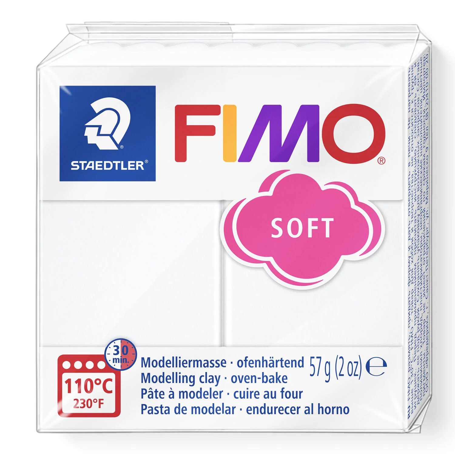 STAEDTLER 8020--0 - Fimo soft ofenhärtende Modelliermasse, 57 g, Weiß