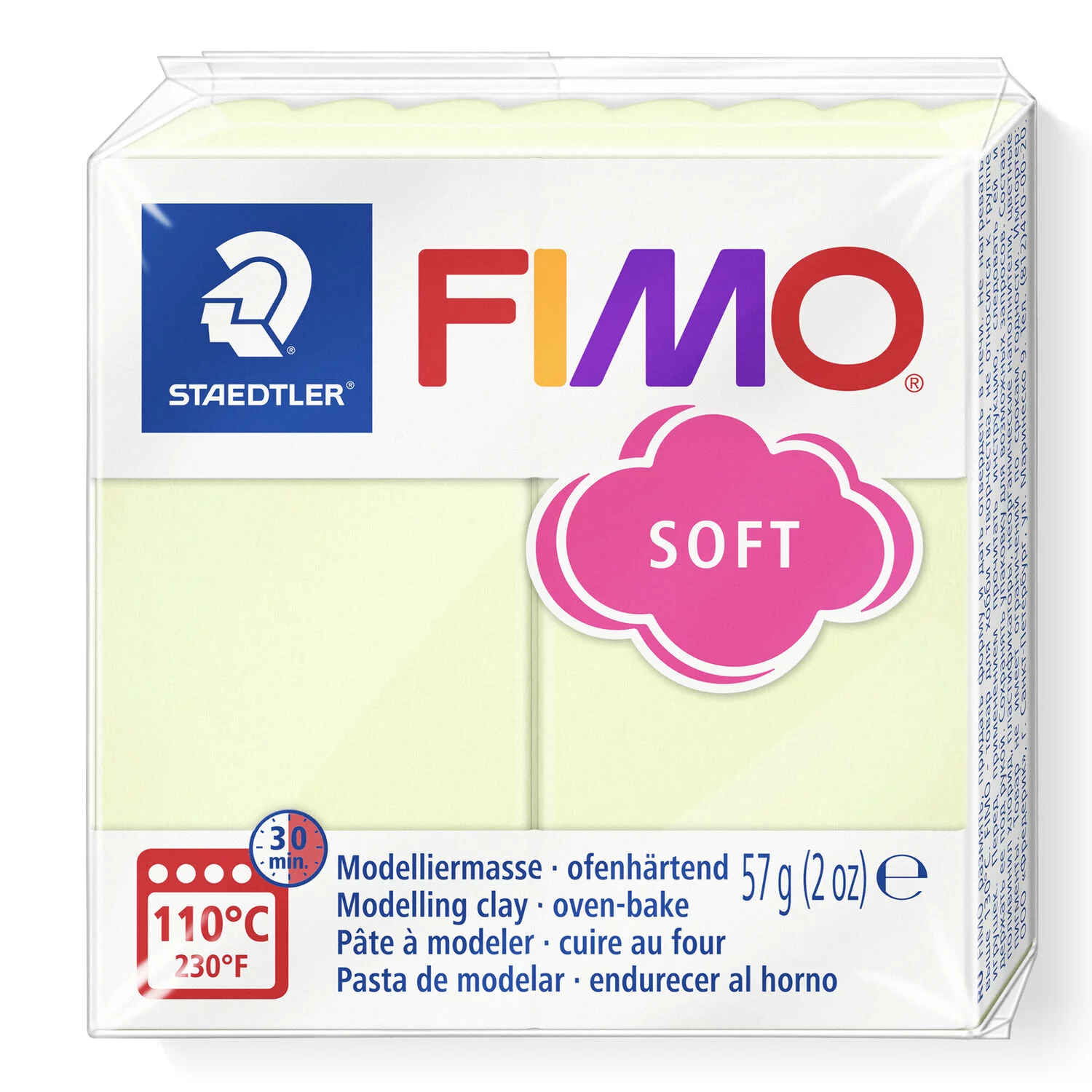 STAEDTLER 8020-105 - Fimo soft ofenhärtende Modelliermasse, 57 g, vanille
