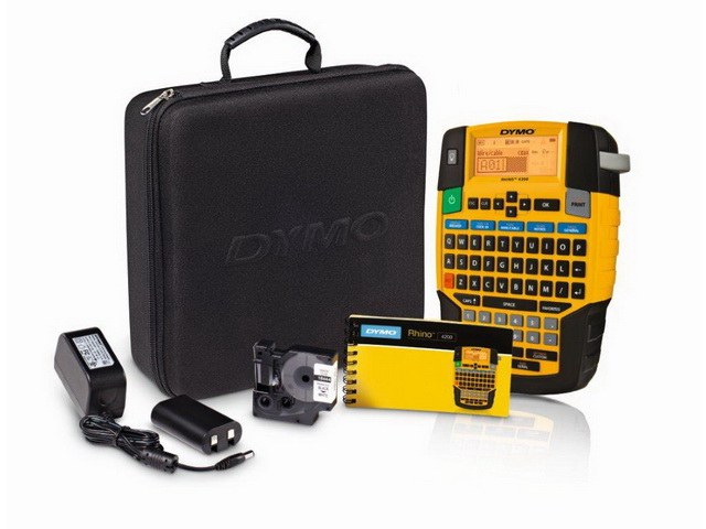 DYMO Rhino 4200 Etikettiergerät im stabilen Hartschalenkoffer, Industrielles Beschriftungsgerät mit QWERTZ Tastatur - 1852998