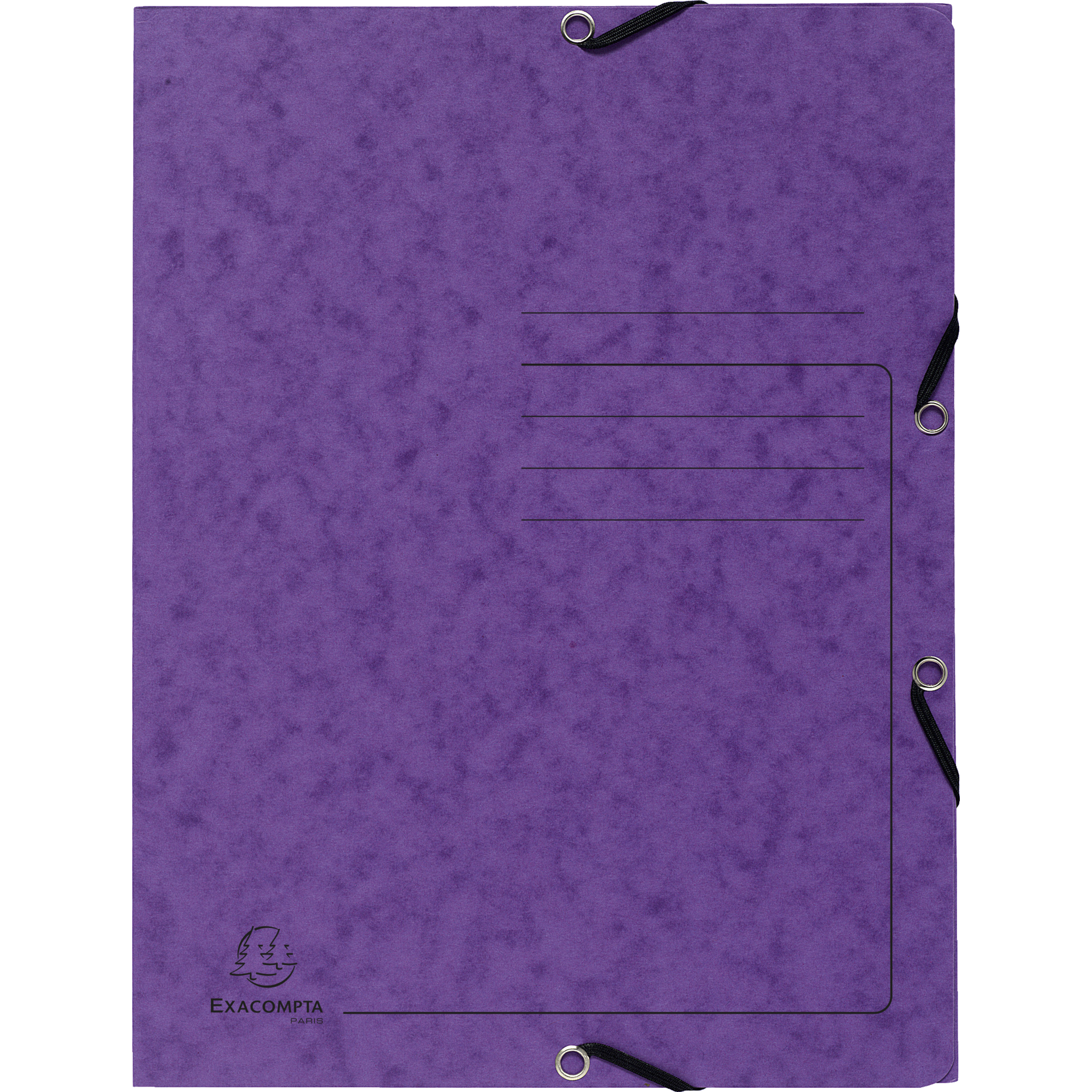 EXACOMPTA Sammelmappe mit Gummizug und 3 Klappen aus Colorspan-Karton 355g/m2 - A4 - Violett