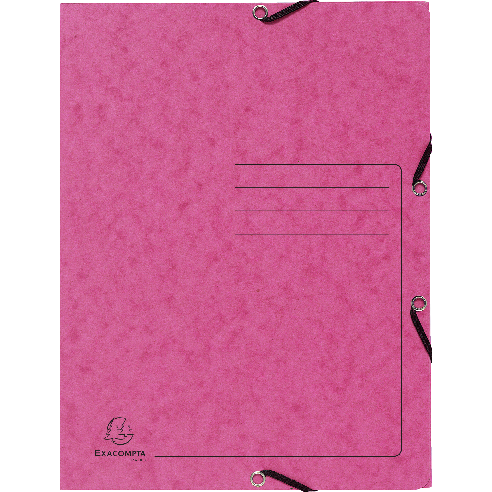 EXACOMPTA Sammelmappe mit Gummizug und 3 Klappen aus Colorspan-Karton 355g/m2 - A4 - Pink