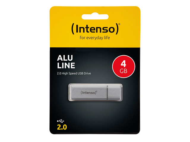 INTENSO ALU LINE USB STICK 4GB 3521452 28MB/S USB 2.0 SILBER - 3521452