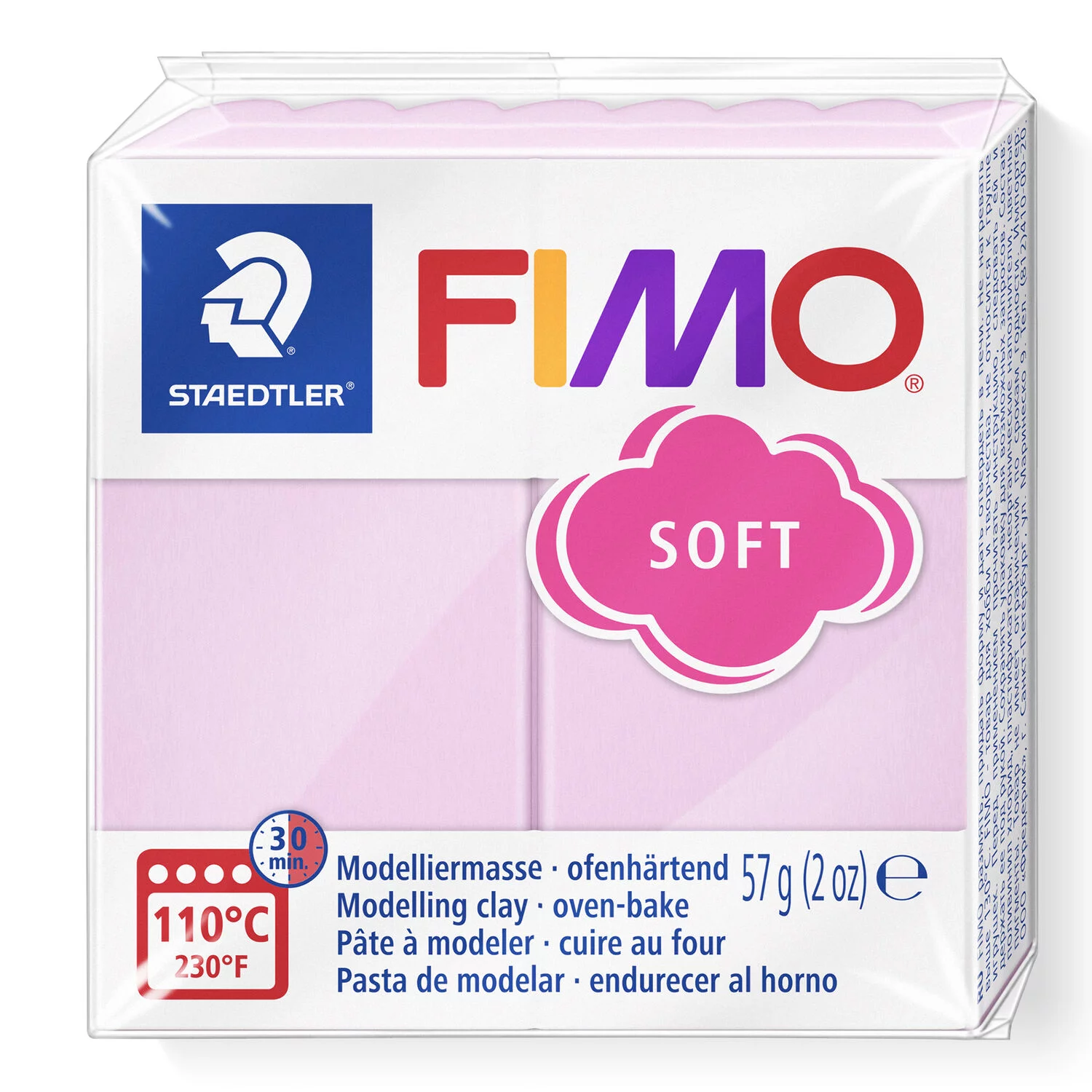 STAEDTLER 8020-205 - Fimo soft ofenhärtende Modelliermasse, 57g, rosa / rosé