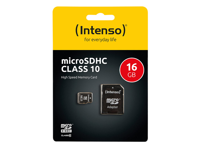 INTENSO MICRO SDHC KARTE 16GB 10MB/S MIT ADAPTER - 3413470