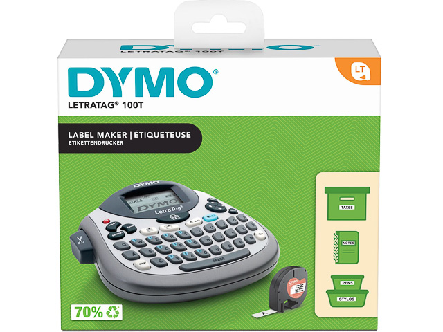 DYMO LetraTag LT-100T Beschriftungsgerät | Tragbares Etikettiergerät mit QWERTZ Tastatur DE | silber - 2174591