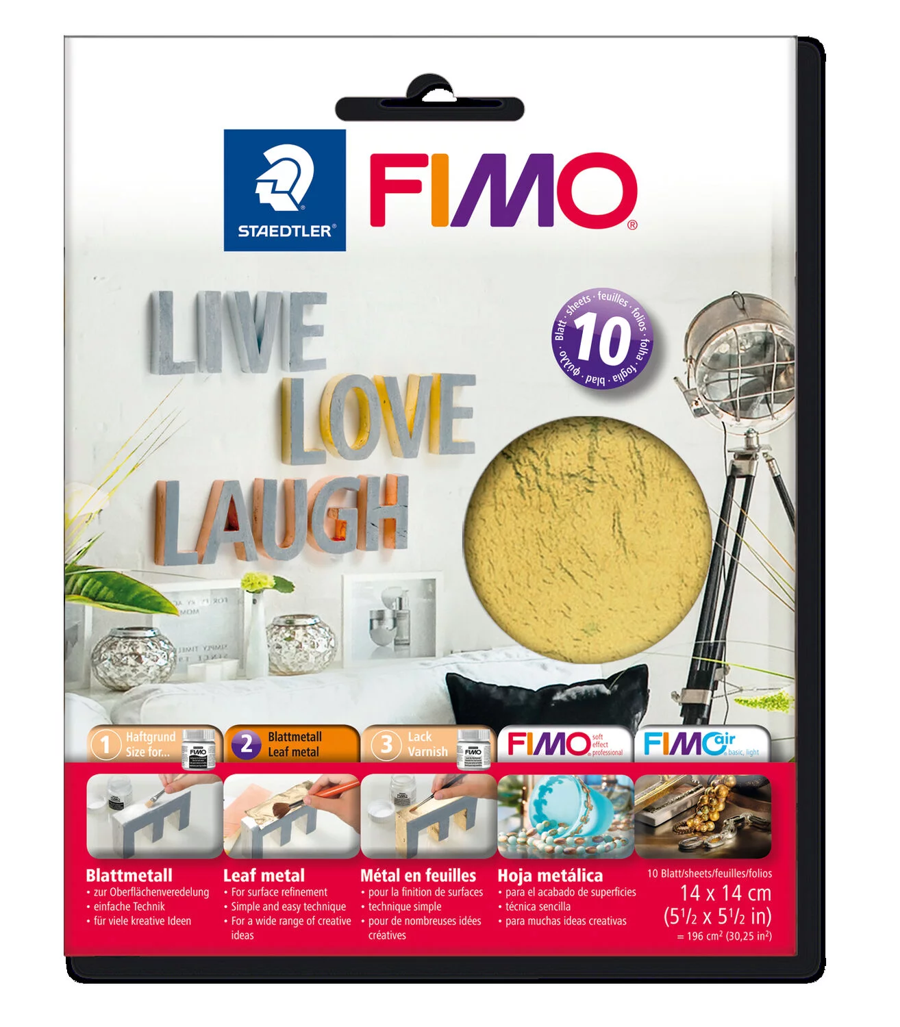 STAEDTLER Zubehör FIMO 8781-11 Blattmetall gold, 10 Blatt im Kartonkuvert