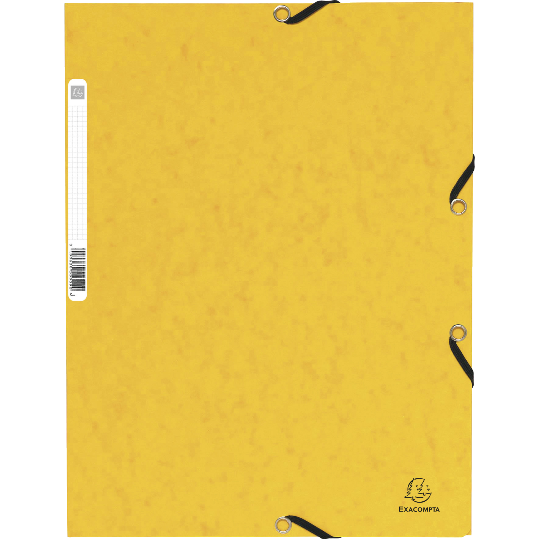 EXACOMPTA Sammelmappe mit Gummizug und 3 Klappen aus Colorspan-Karton 355g/qm, für Format DIN A4 - Gelb