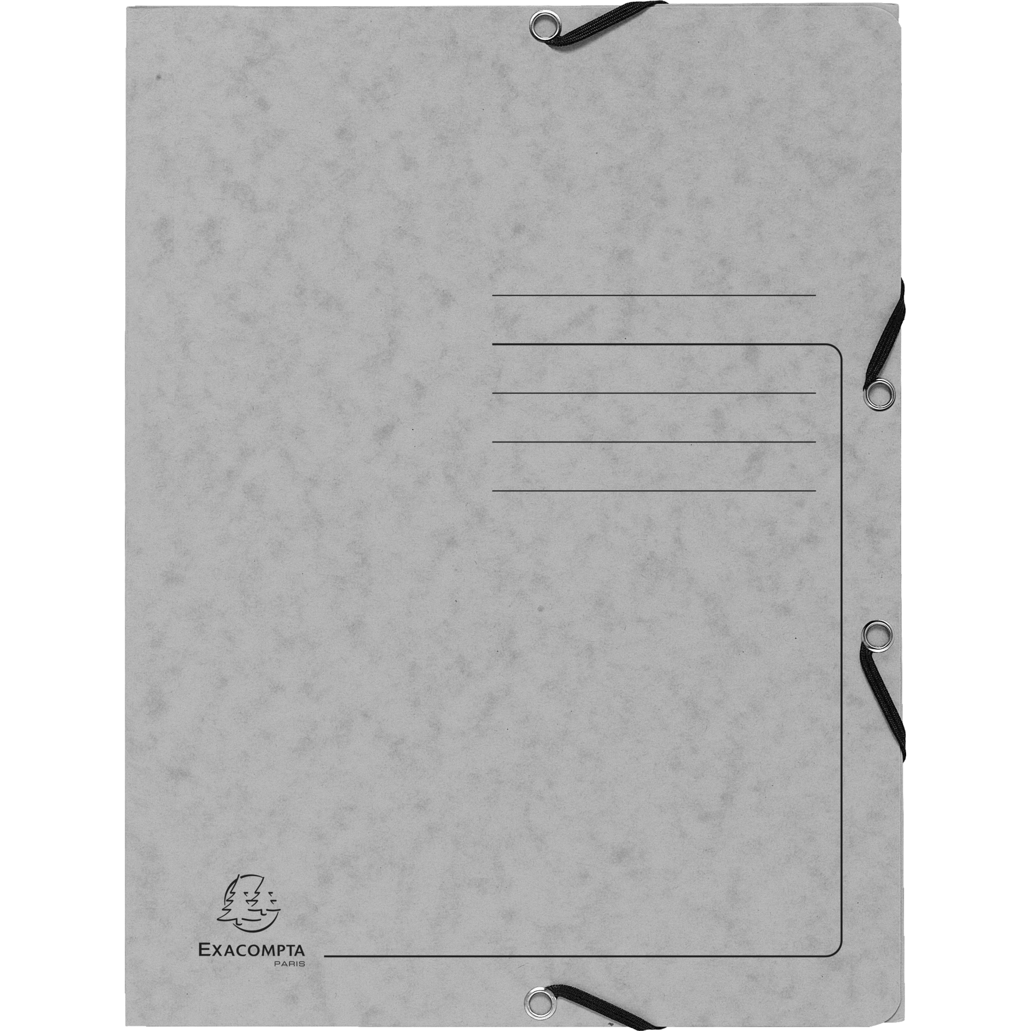 EXACOMPTA Sammelmappe mit Gummizug und 3 Klappen aus Colorspan-Karton 355g/m2 - A4 - Grau