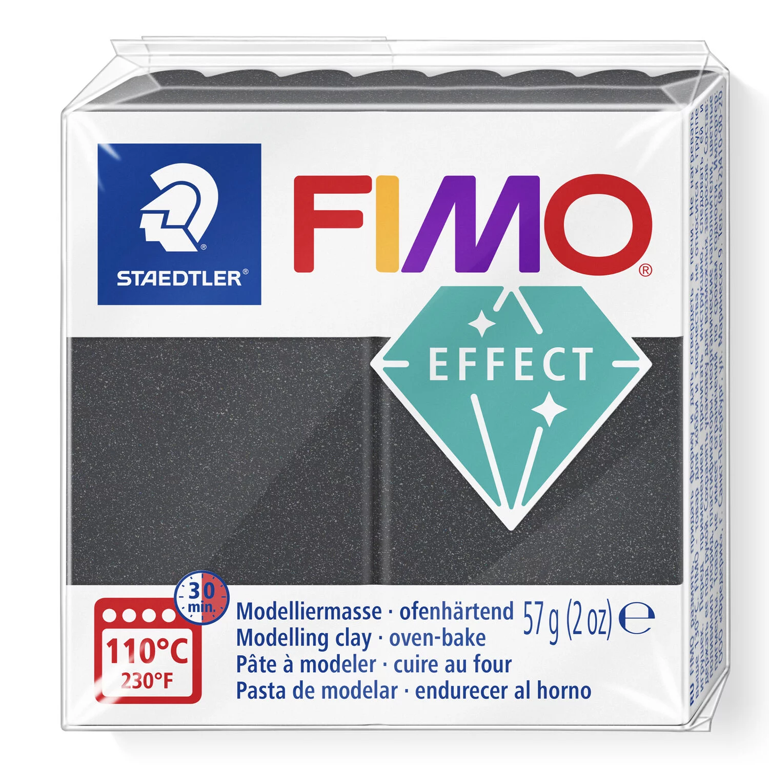 STAEDTLER 8010-91 - Fimo effect Metallic ofenhärtende Modelliermasse, 57g, stahlgrau metallic