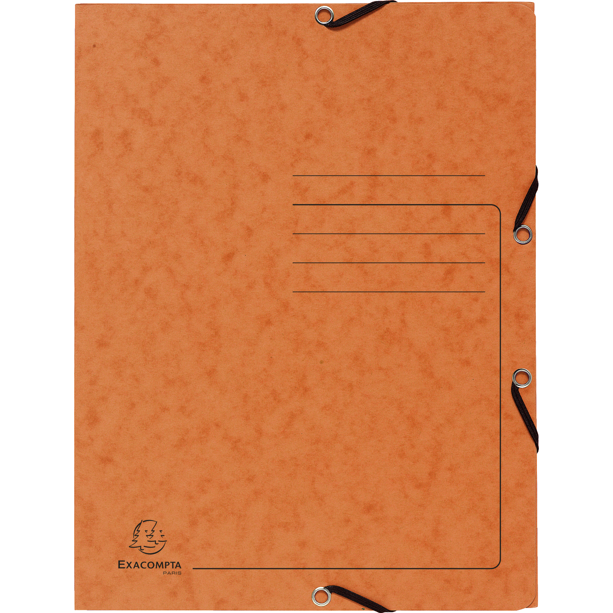 EXACOMPTA Sammelmappe mit Gummizug und 3 Klappen aus Colorspan-Karton 355g/m2 - A4 - Orange
