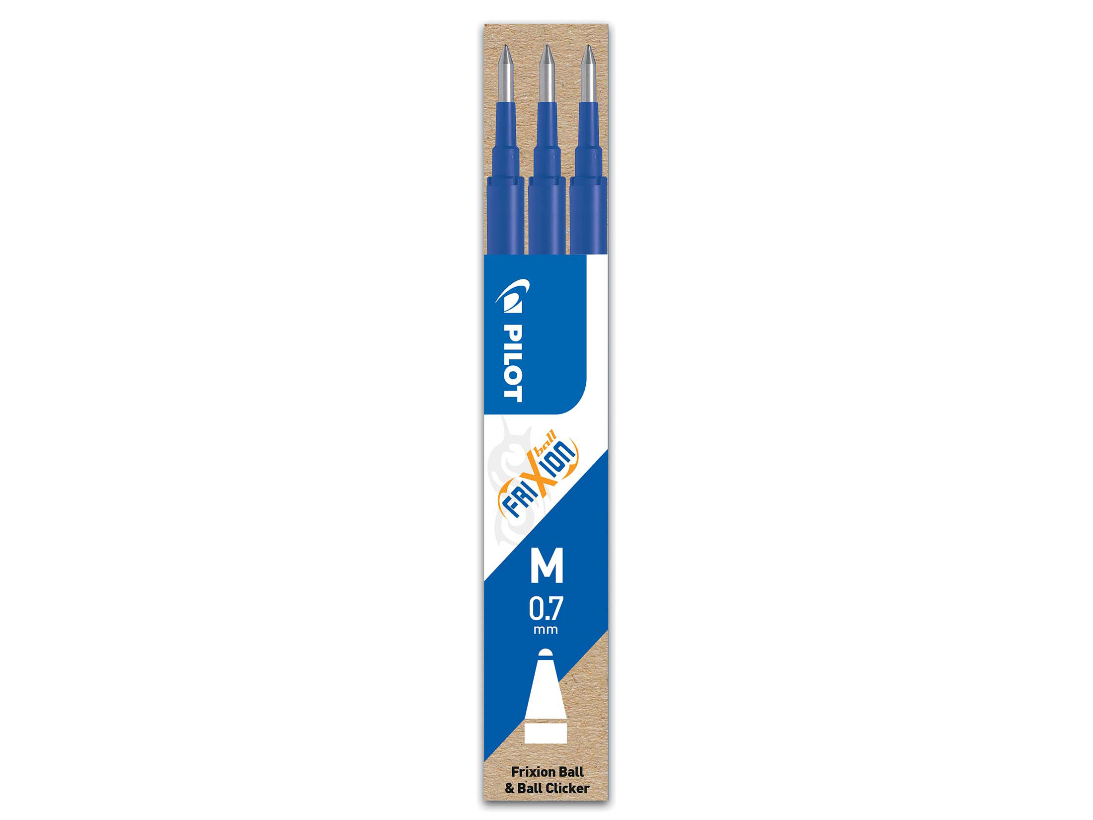 PILOT Tintenrollermine FriXion Ball/Clicker 0.7 (M) Blau 3er Set