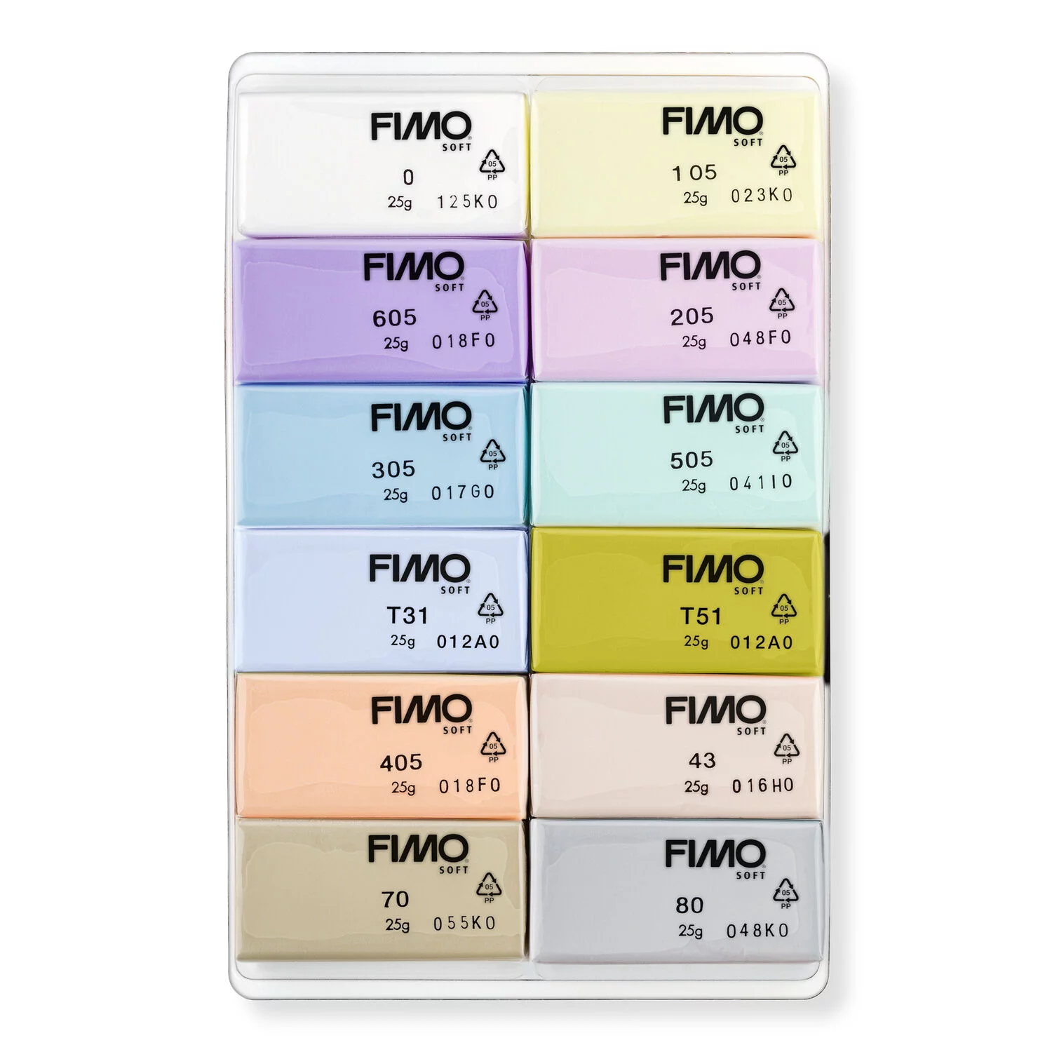 STAEDTLER 8023 C12-3 - Fimo soft Set Pastell aus 12 Halbblöcken - ofenhärtende Modelliermasse, 12x25g