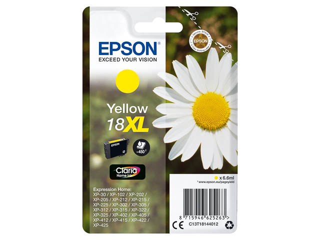 EPSON 18XL XP TINTE YELLOW HC 450S 6,6ml - C13T18144012