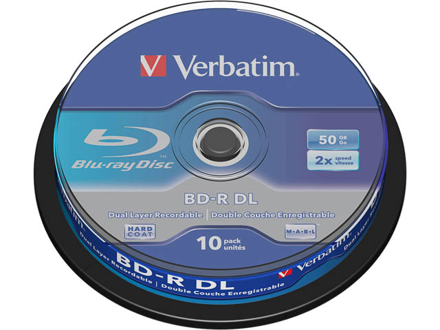 VERBATIM BD-R DL 50GB 6X (10Stk) SP WORM BLU-RAY SPINDEL - 43746