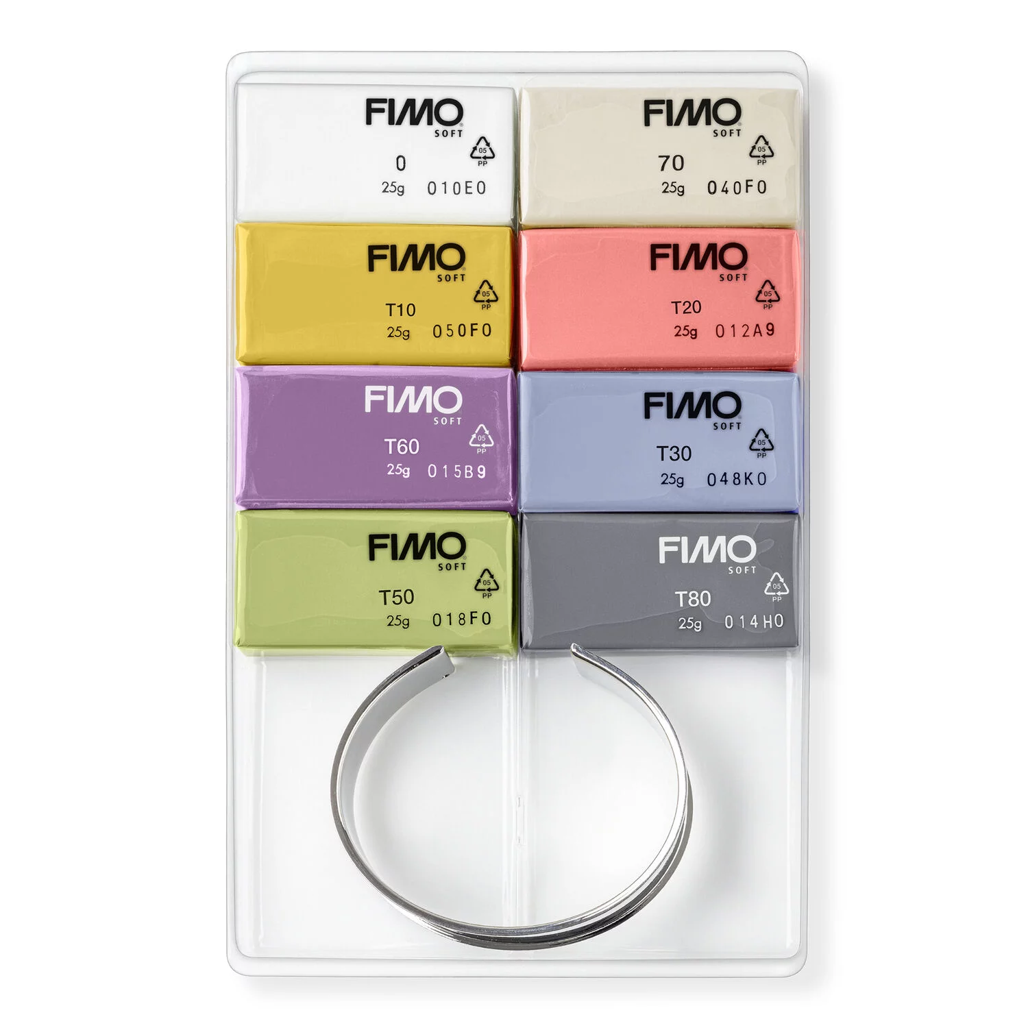 STAEDTLER 8023 C8-1P - Fimo soft Set 8 Farben + 1 Armreif - ofenhärtende Modelliermasse FIMO soft Set inklusive Armreif, 8x25g