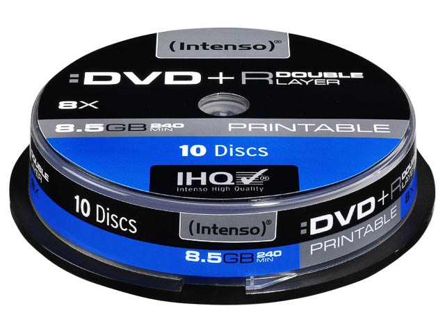 INTENSO DVD+R DL 8.5GB 8X IW(10Stk) CB CAKE BOX INKJET PRINTABLE - 4381142