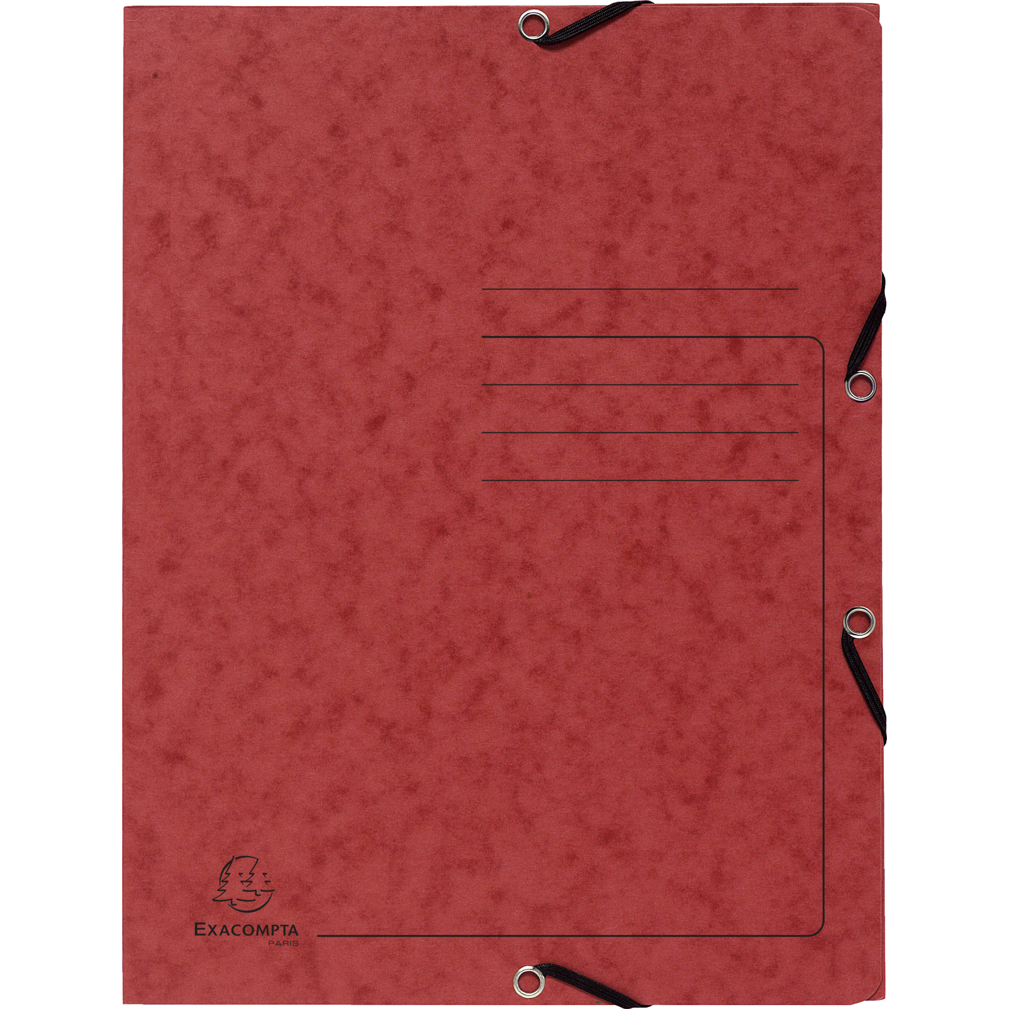 EXACOMPTA Sammelmappe mit Gummizug und 3 Klappen aus Colorspan-Karton 355g/m2 - A4 - Rot