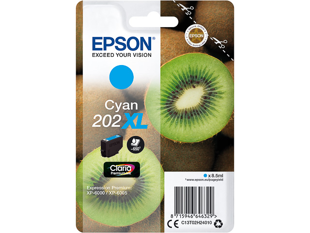 EPSON 202XL XP TINTE CYAN HC 650 S 8,5ml - C13T02H24010