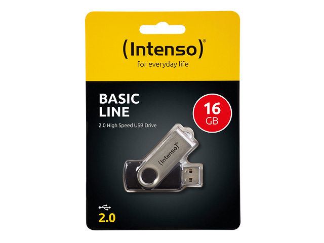 INTENSO BASIC LINE USB STICK 16GB 3503470 28MB/S USB 2.0 SCHWARZ