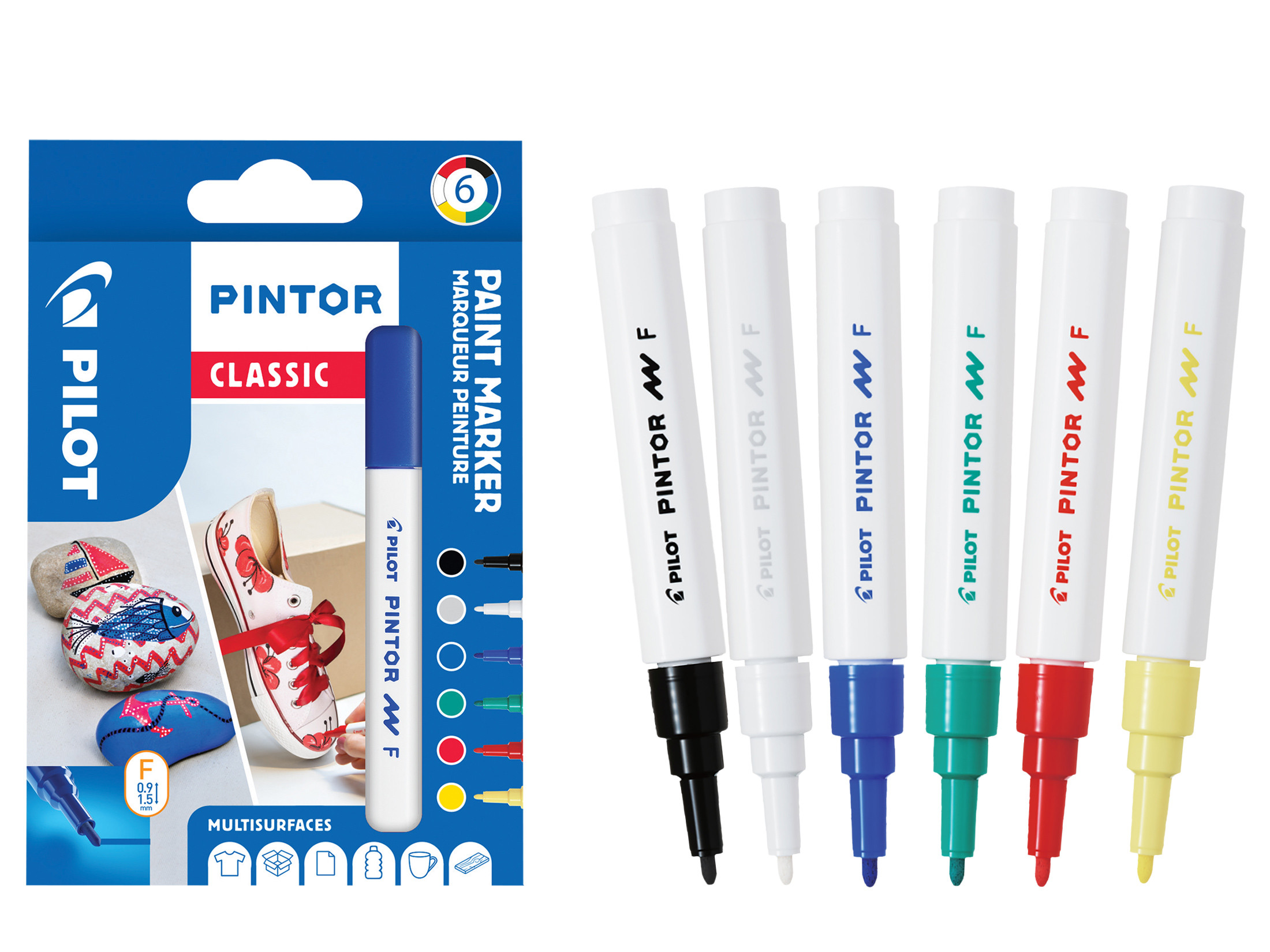 PILOT Kreativmarker PINTOR 2.9 (F) 6er Set Classic