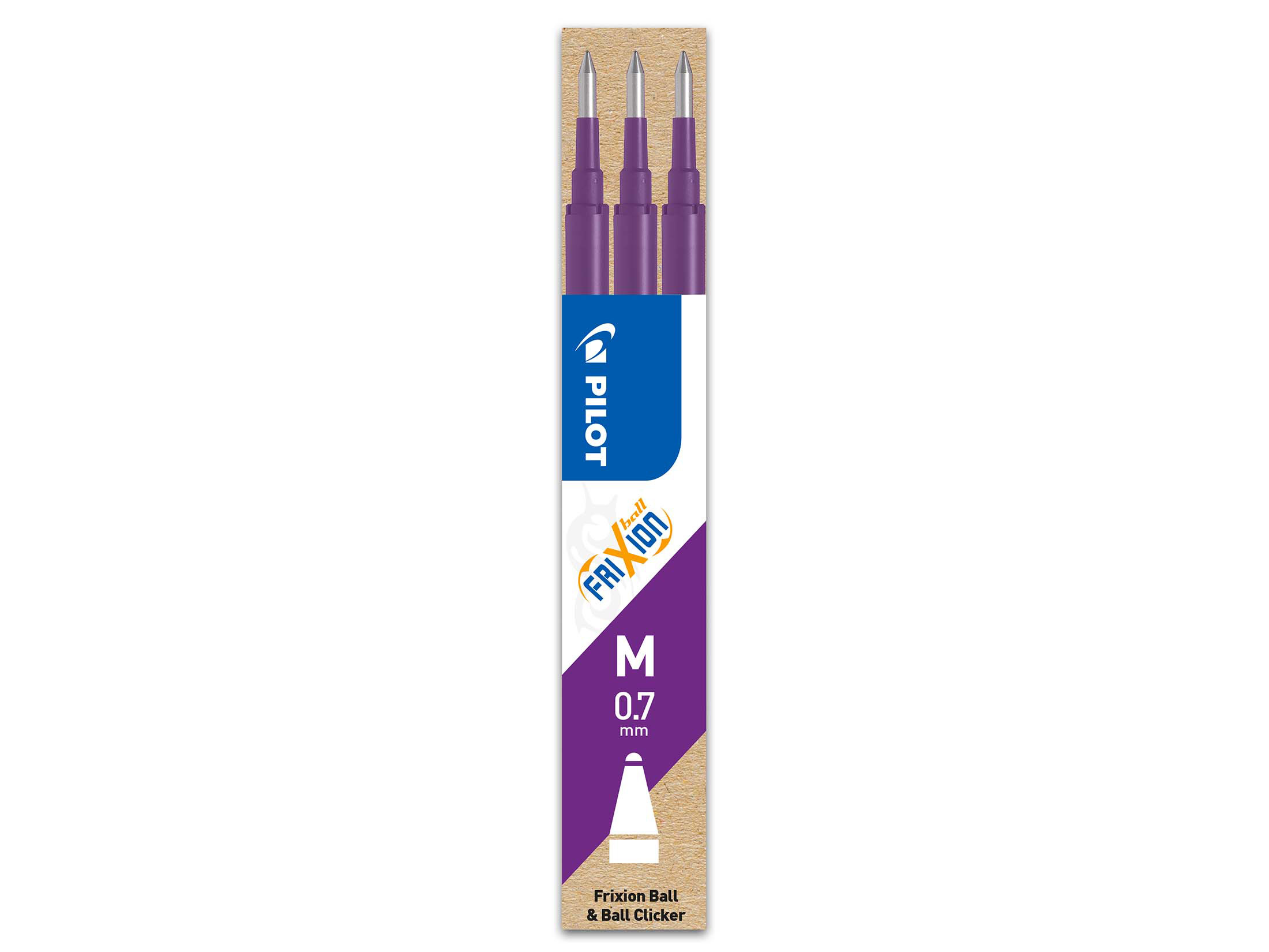 PILOT Tintenrollermine FriXion Ball/Clicker 0.7 (M) Violett 3er Set