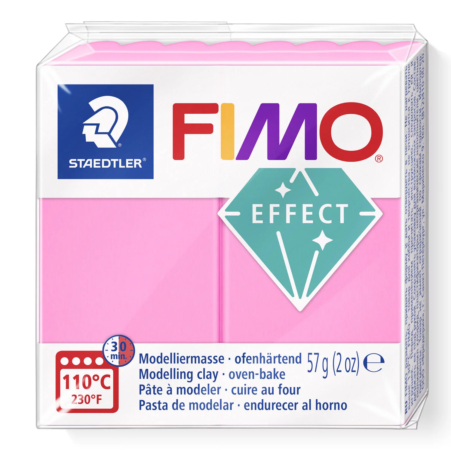 STAEDTLER 8010-201 - Fimo effect Neon ofenhärtende Modelliermasse, 57g,  neon pink