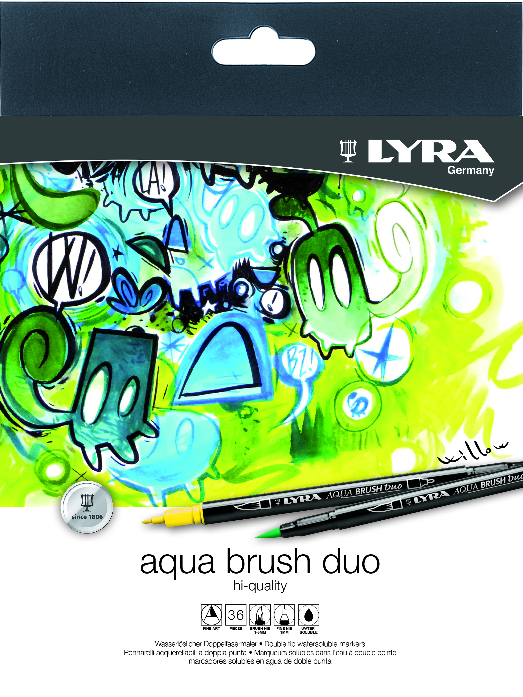 LYRA Aqua Brush Duo Etui K36 - 36 sortierte Fasermaler