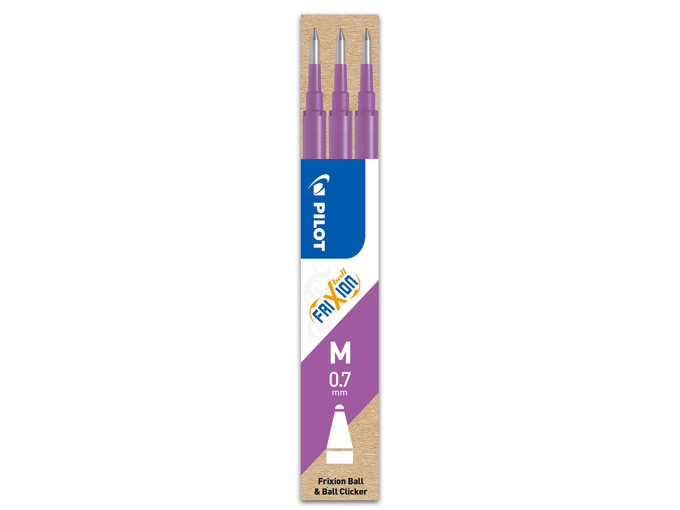 PILOT Tintenrollermine FriXion Ball/Clicker 0.7 (M) Purple 3er Set