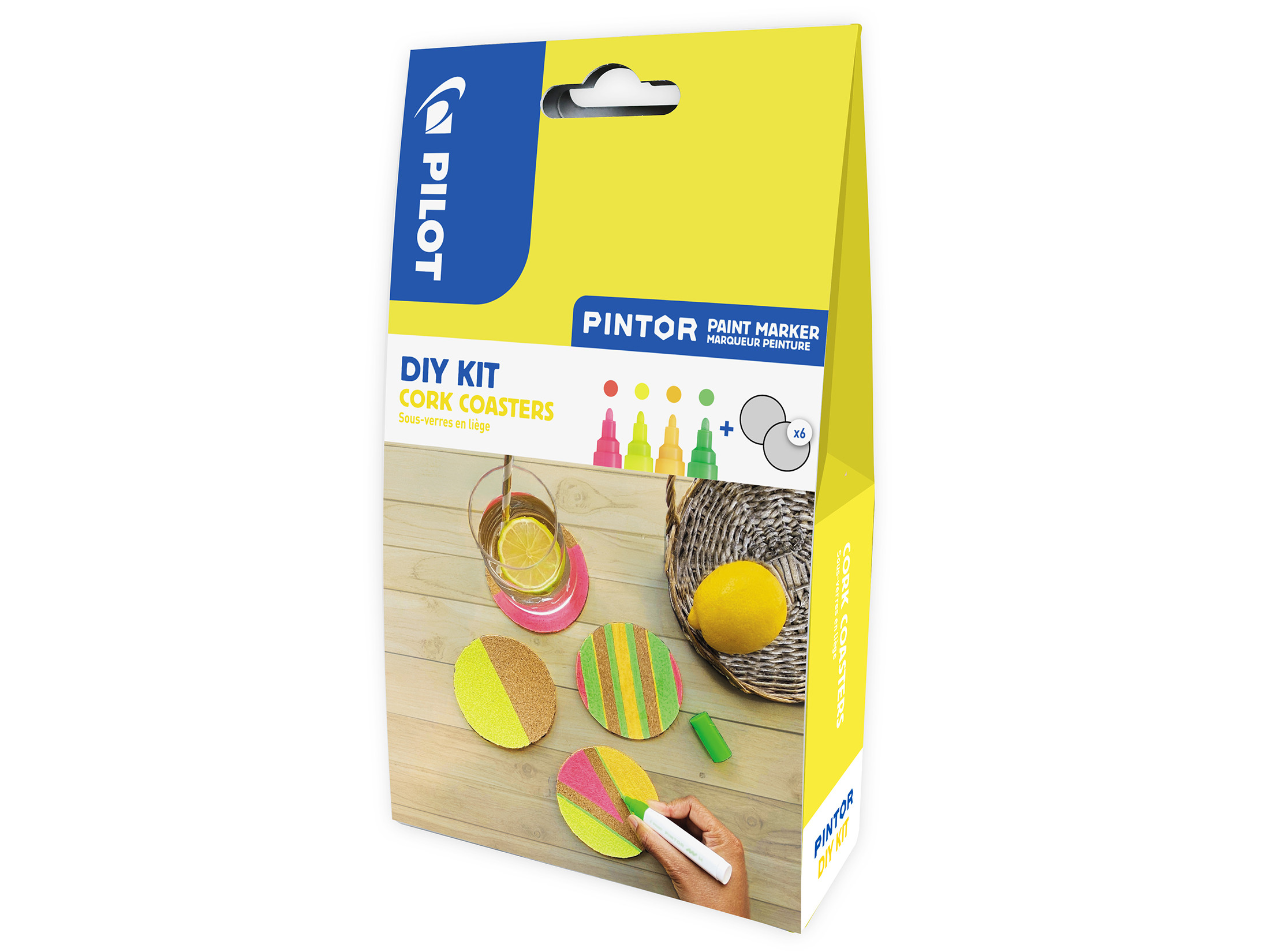 PILOT Kreativmarker PINTOR 4.5 (M) DIY-Set Kork Untersetzer