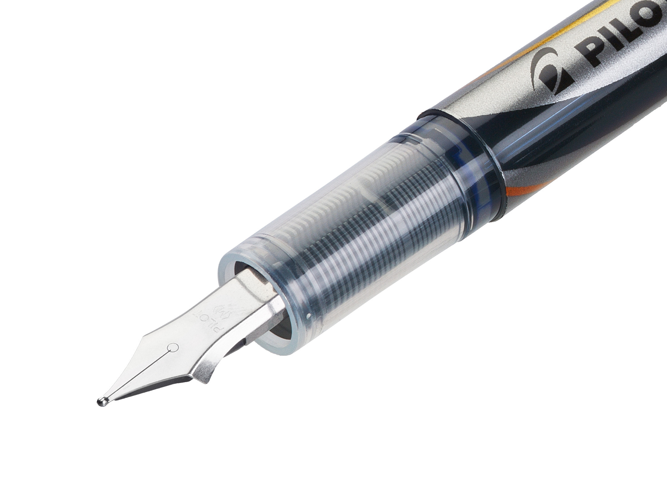 PILOT Federhalter V-Pen silver M-Feder Blau