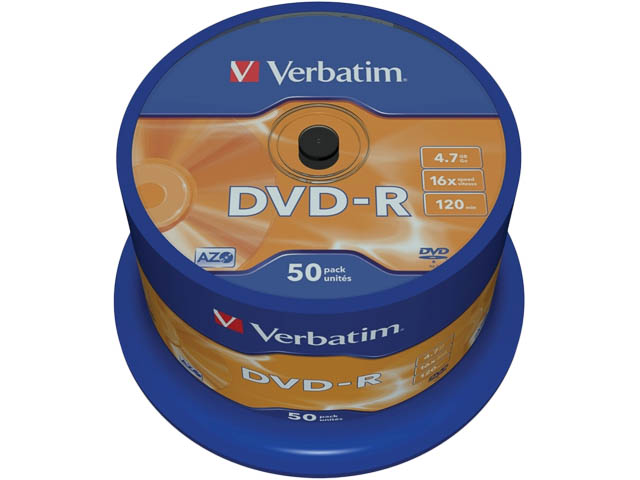 VERBATIM DVD-R 4.7GB 16X (50Stk) SP SPINDEL - 43548