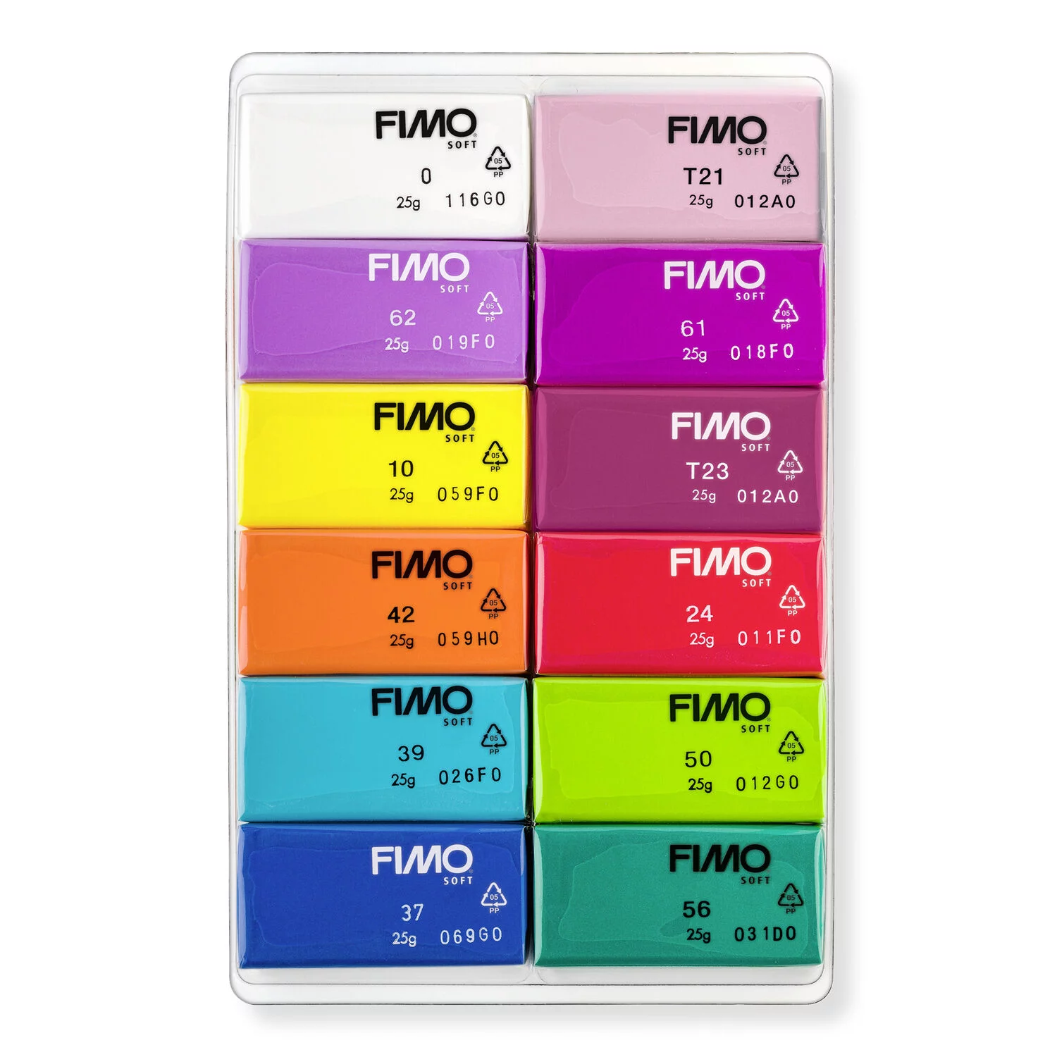 STAEDTLER 8023 C12-2 - Fimo soft Set Brilliant aus 12 Halbblöcken - ofenhärtende Modelliermasse, 12x25g