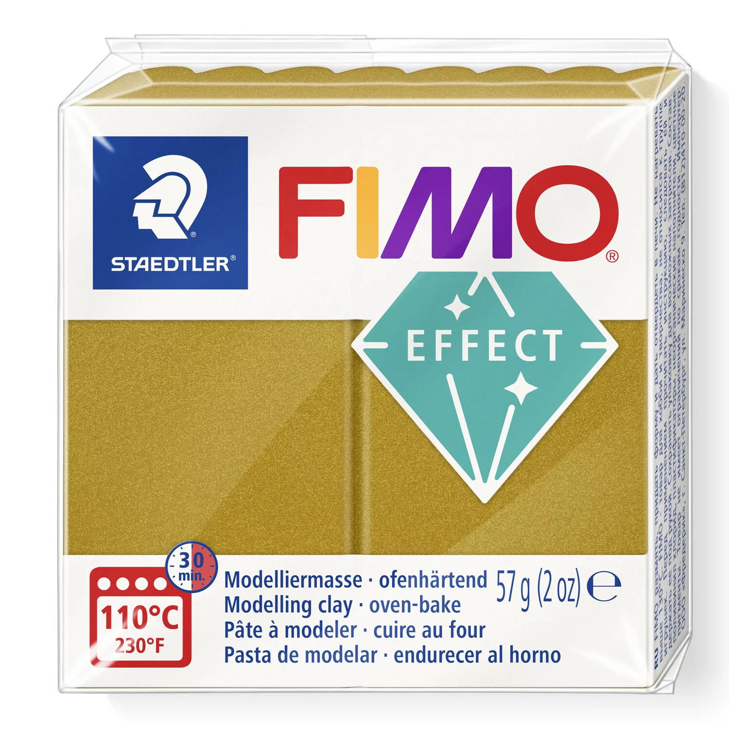 STAEDTLER 8010-11 - Fimo effect Metallic ofenhärtende Modelliermasse, 57 g, gold metallic