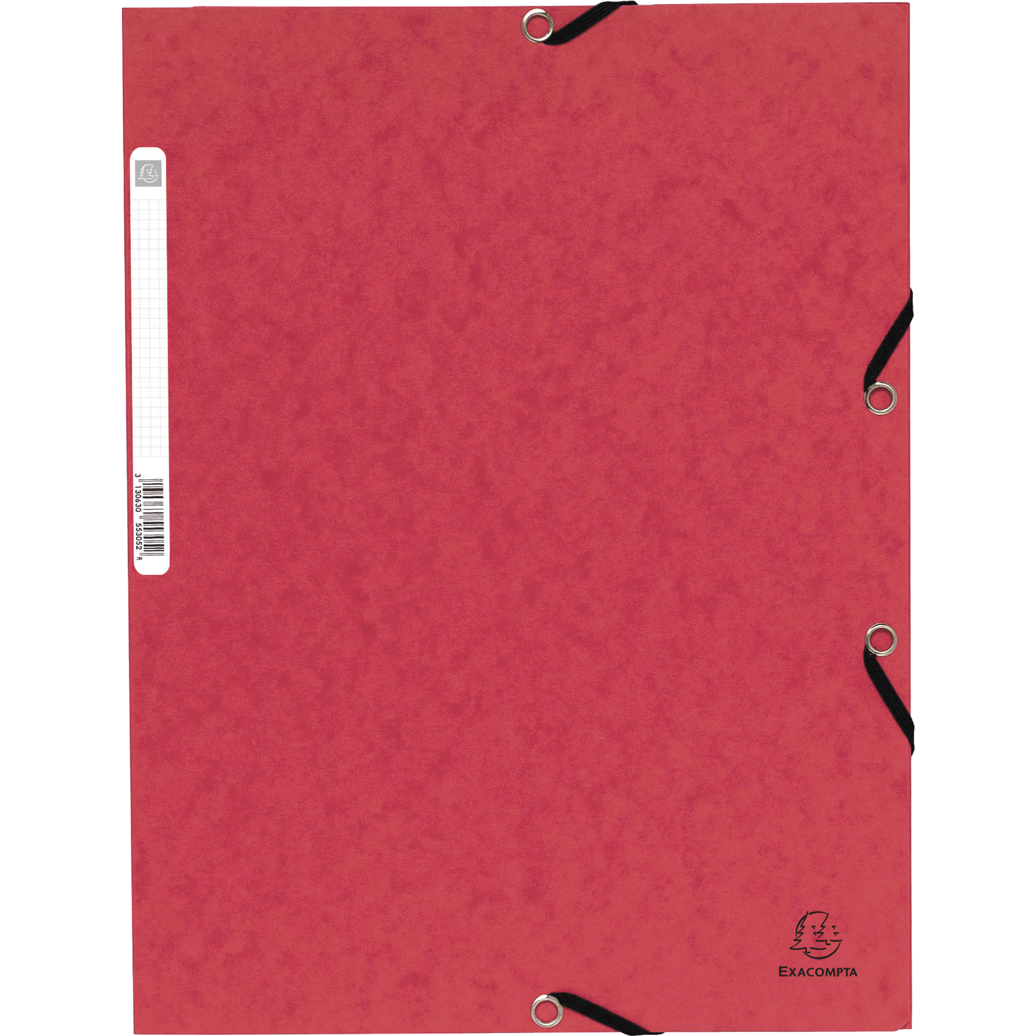 EXACOMPTA Sammelmappe mit Gummizug und 3 Klappen aus Colorspan-Karton 355g/qm, für Format DIN A4 - Rot