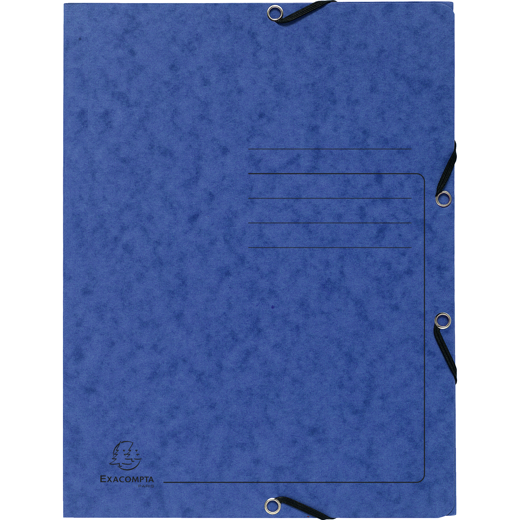 EXACOMPTA Sammelmappe mit Gummizug und 3 Klappen aus Colorspan-Karton 355g/m2 - A4 - Blau