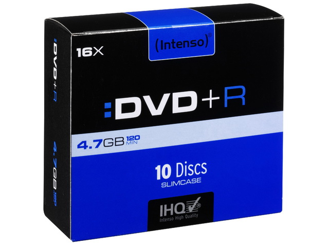 INTENSO DVD+R 4.7GB 16X (10Stk) SC SLIM CASE - 4111652