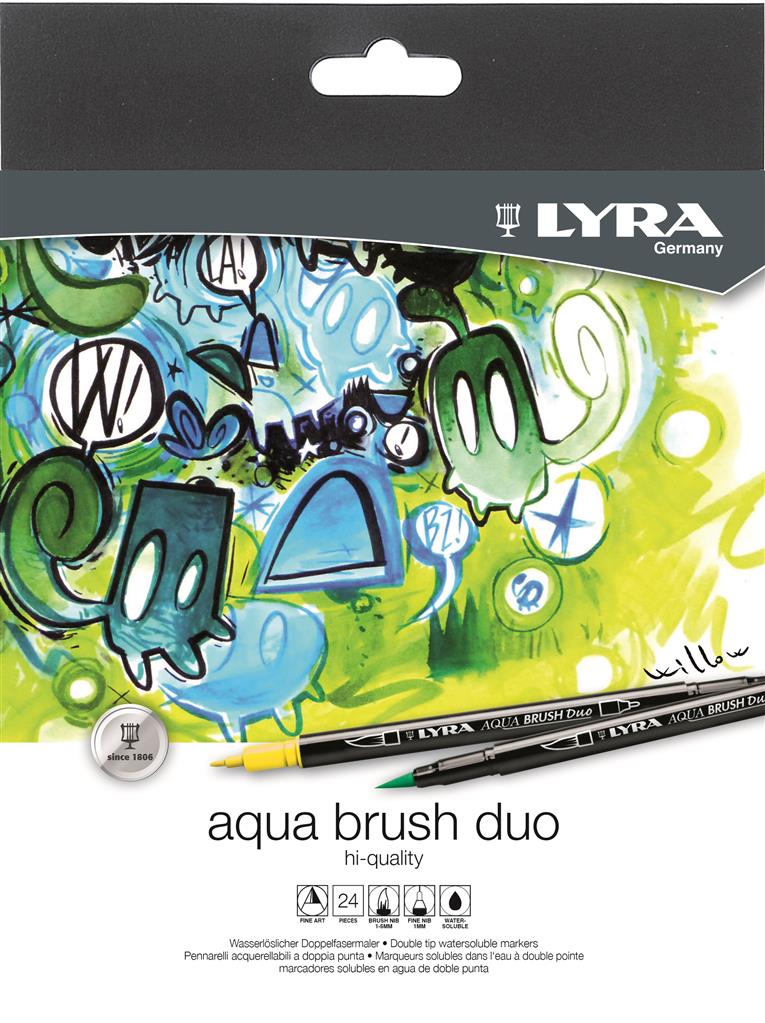 LYRA Aqua Brush Duo Etui K24 - 24 sortierte Fasermaler