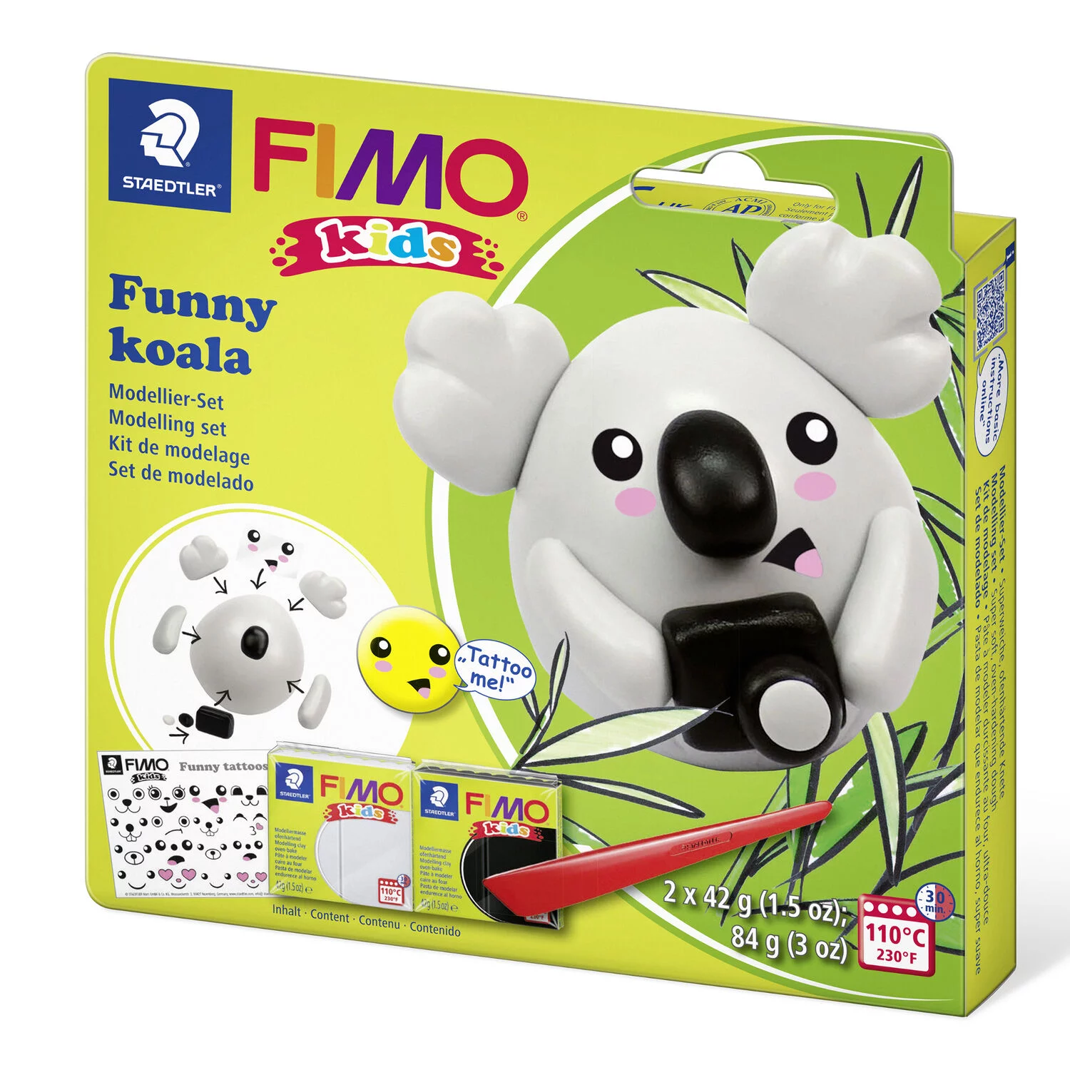 STAEDTLER 8035 19 - Fimo kids Set FUNNY Koala - ofenhärtende Modelliermasse, 2x42g