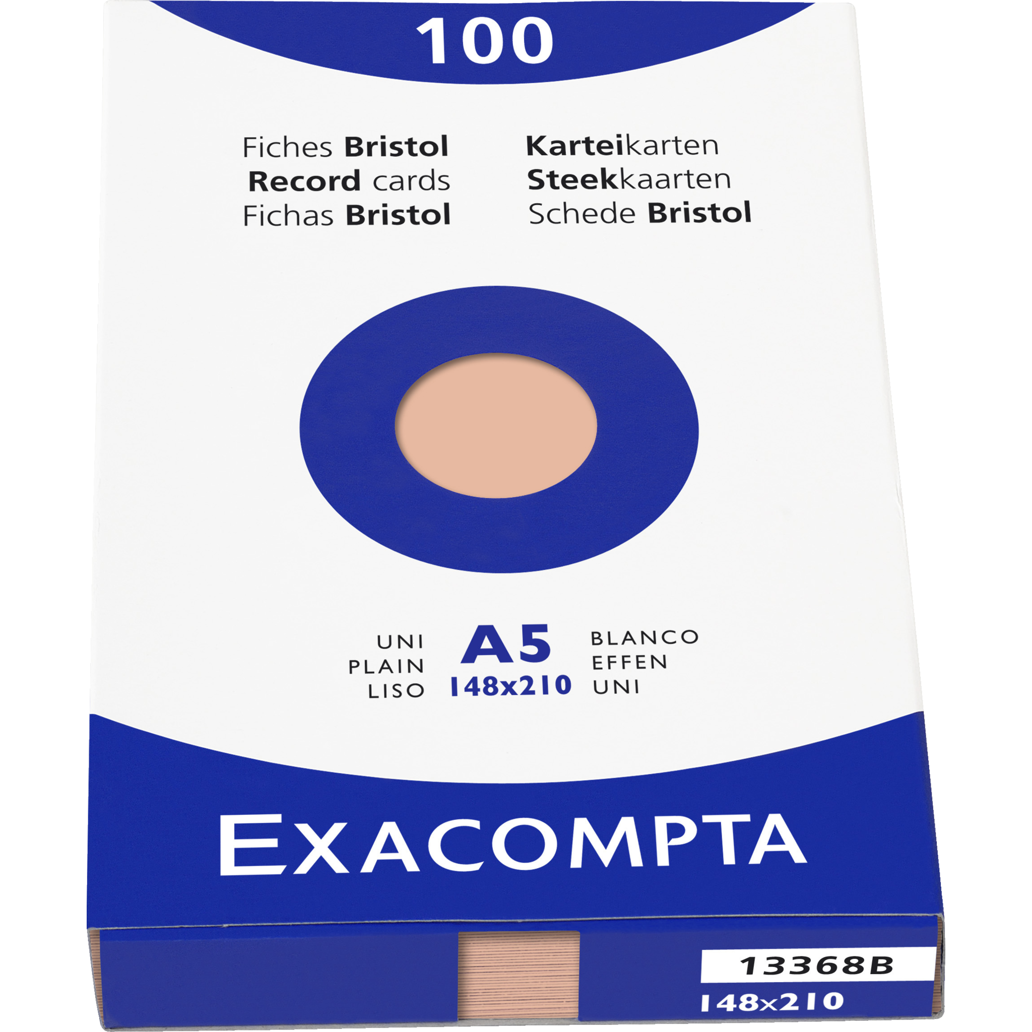 EXACOMPTA Karteikarten A5 blanko, 148x210mm, Faltschachtel mit 100 Stück - Orange