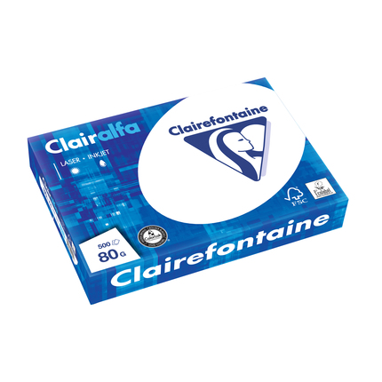 CLAIREFONTAINE Clairalfa, A4 80g 500 Blatt, weiß - Weiß 171 CIE