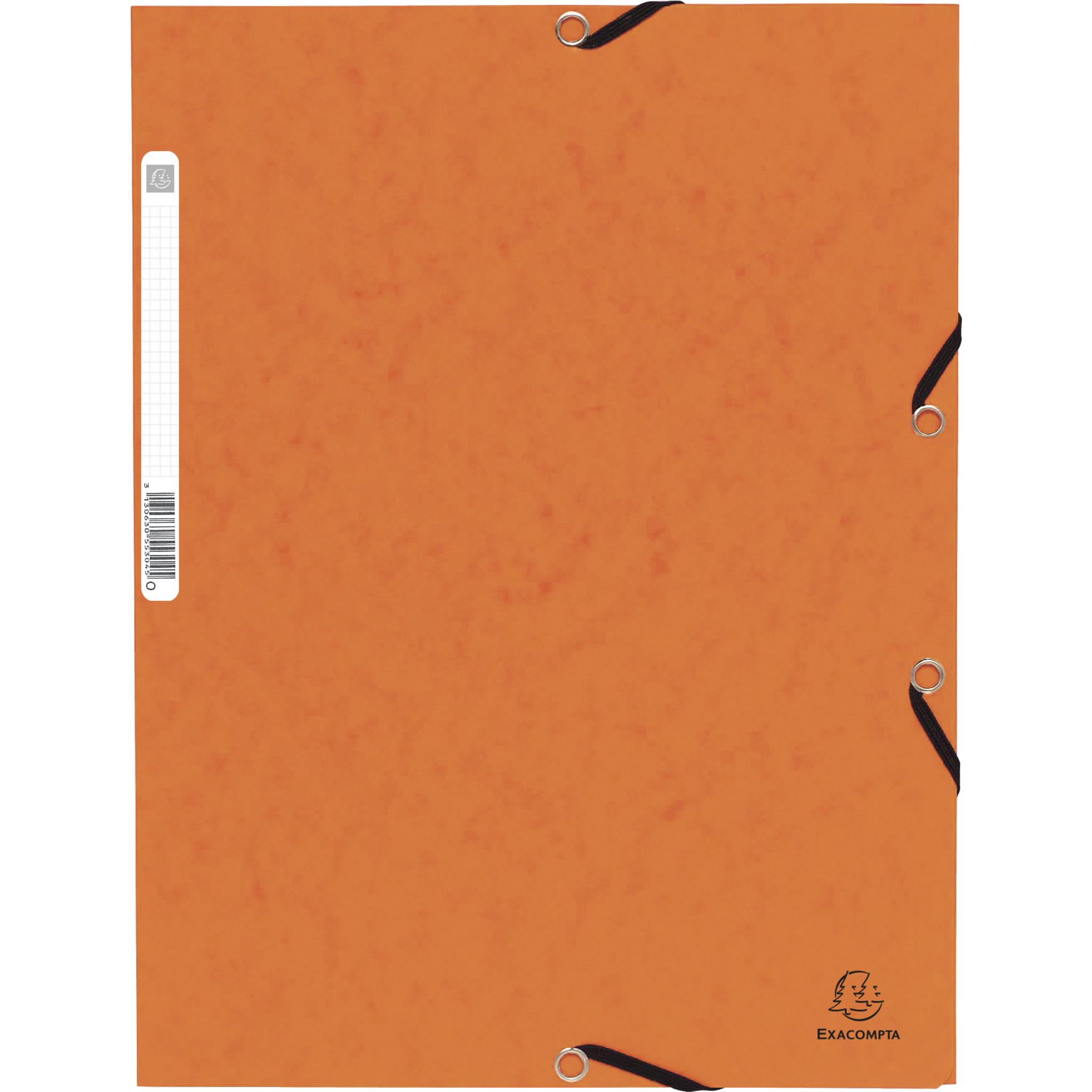 EXACOMPTA Sammelmappe mit Gummizug und 3 Klappen aus Colorspan-Karton 355g/qm, für Format DIN A4 - Orange