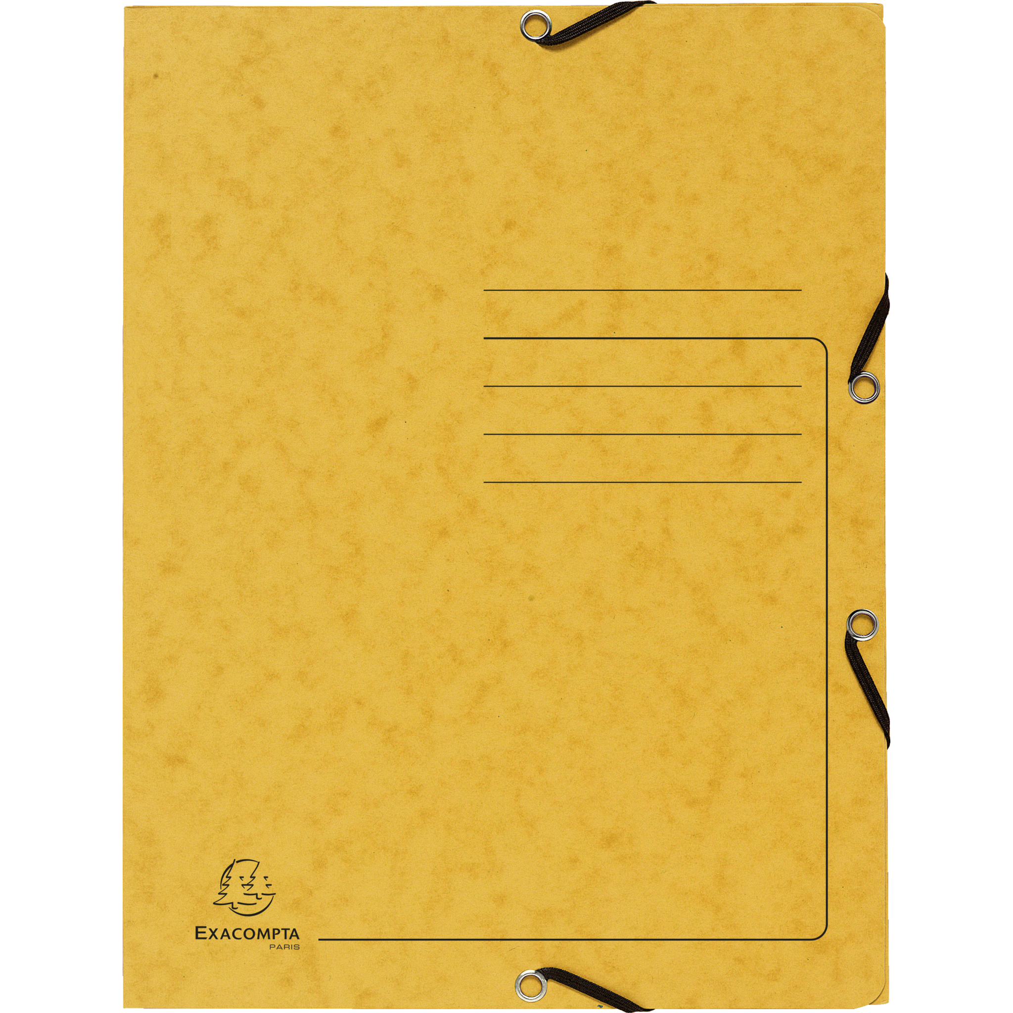 EXACOMPTA Sammelmappe mit Gummizug und 3 Klappen aus Colorspan-Karton 355g/m2 - A4 - Gelb