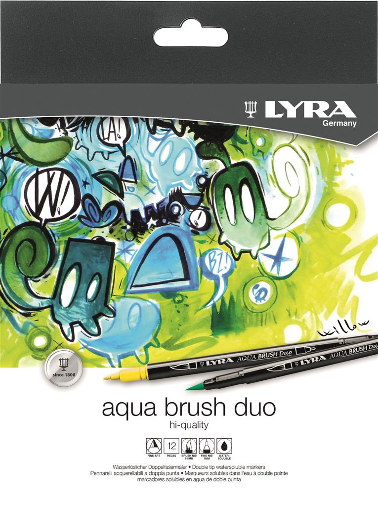 LYRA Aqua Brush Duo Etui K12 - 12 sortierte Fasermaler