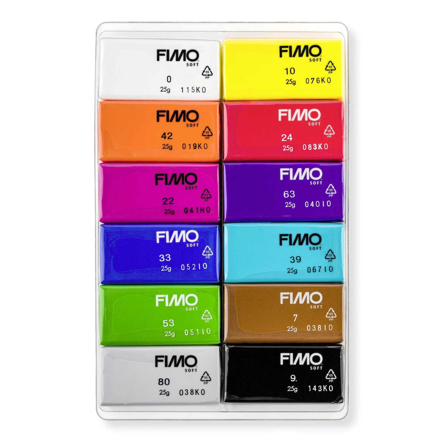 STAEDTLER 8023 C12-1 - Fimo soft Set Basic aus 12 Halbblöcken - ofenhärtende Modelliermasse, 12x25g